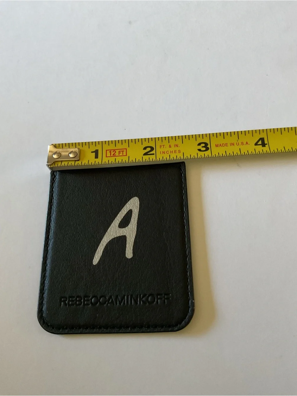 REBECCA MINKOFF INITIAL ‘A’ PHONE CARD POCKET BLACK NEW